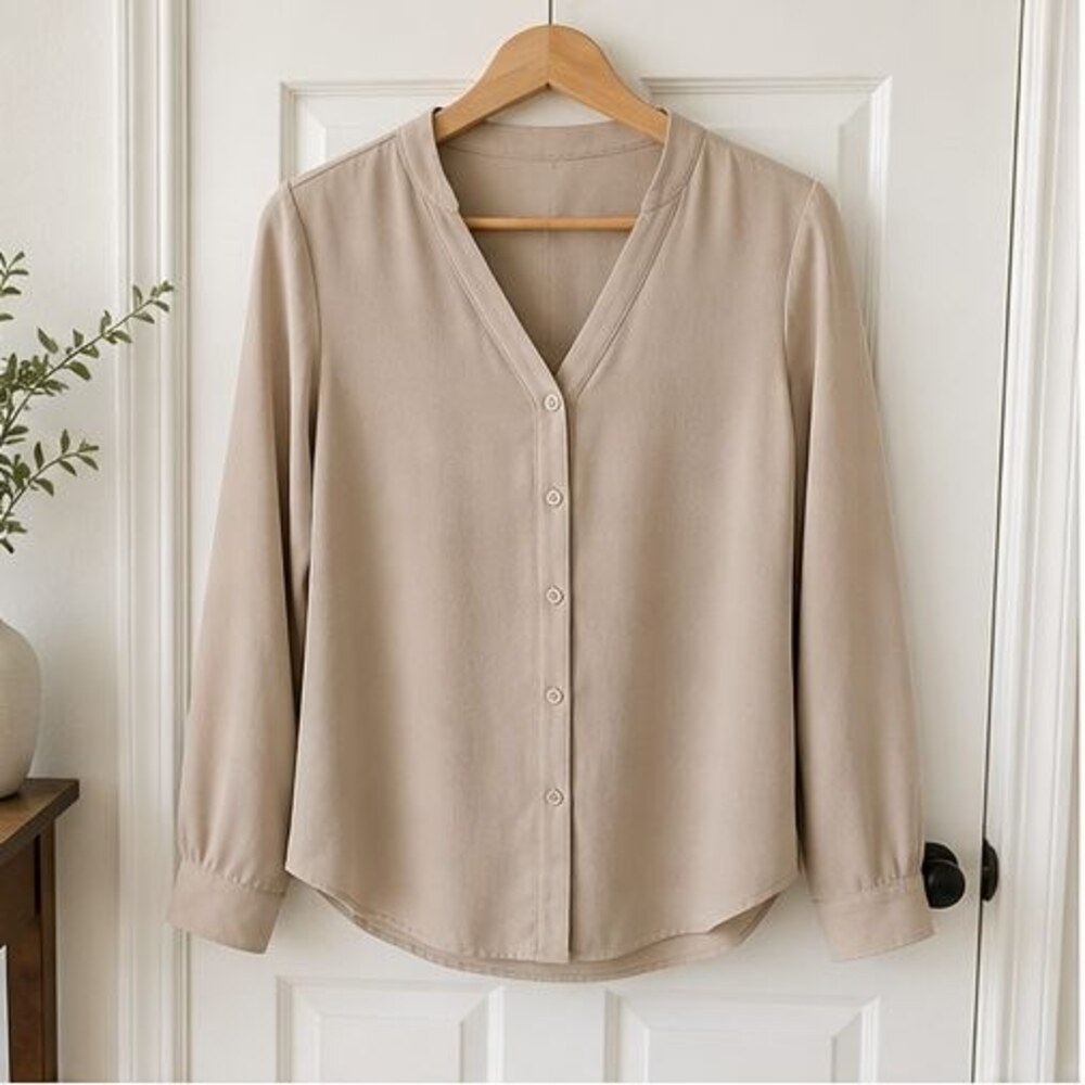 Sand Peplum Top